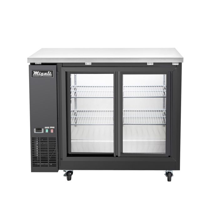 Migali C-BB48SG-HC 48" Sliding Glass Door Back Bar Refrigerator – 13 Cu. Ft.