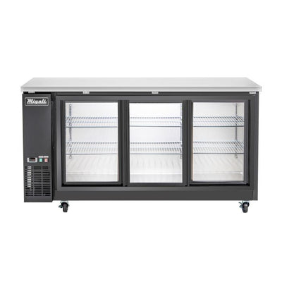 Migali C-BB72SG-HC 72" Sliding Glass Door Back Bar Refrigerator – 21.8 Cu. Ft.