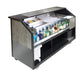 Portable bar cart with drinks and ice on a white background