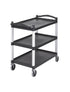 Cambro KD Large Utility Cart with Two Swivel Brake Casters for Commercial Transport and Material Handling