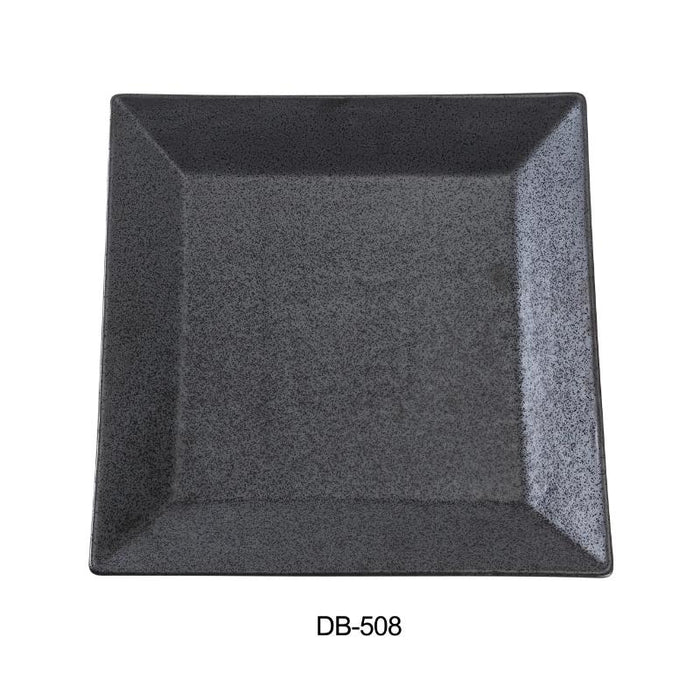 Yanco DB-508 Diamond Black Collection 8″ Square Plate, Matte Glaze (3Dz)