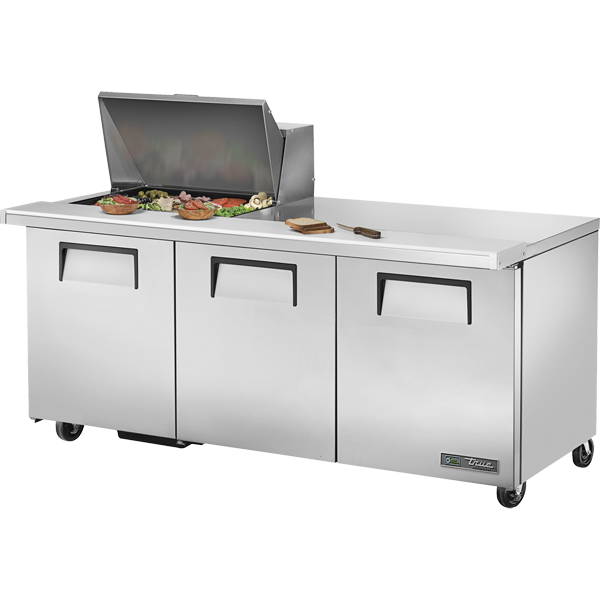 True TSSU-72-12M-B-HC Mega-Top Solid Door Sandwich/Salad Unit with Hydrocarbon Refrigerant