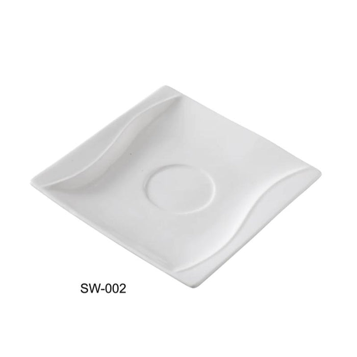 Yanco SW-002 Sea Wave 5.5″ Saucer, Square, China, Bone White (3Dz)