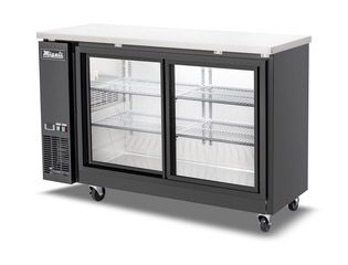 Migali C-BB60SG-HC 60" Sliding Glass Door Back Bar Refrigerator – 18 Cu. Ft.