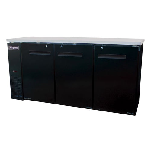 Migali C-BB72-HC 72" Solid Door Back Bar Refrigerator – 24 Cu. Ft.