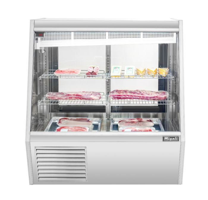 Migali C-DS-4-HC 48" Straight Glass Refrigerated Deli Display Case – 12.7 Cu. Ft.