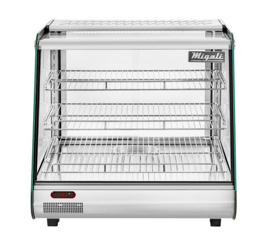 Migali Heated Countertop Display Case with Straight Glass & Rear Sliding Doors