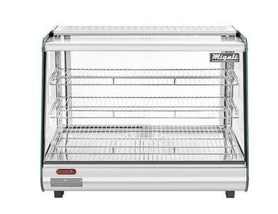 Migali Heated Countertop Display Case with Straight Glass & Rear Sliding Doors
