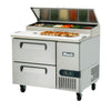 Migali C-PP44-D-HC 44" Pizza Prep Table with Drawers – 6 Pan Capacity