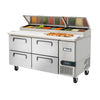 Migali C-PP67-D-HC 67" Pizza Prep Table with Drawers – 9 Pan Capacity