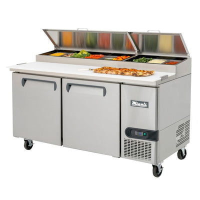Migali C-PP67-D-HC 67" Pizza Prep Table with Drawers – 9 Pan Capacity