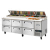 Migali C-PP93-D-HC 93" Pizza Prep Table with Drawers – 12 Pan Capacity