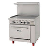 Migali 36" Commercial Gas Range with Full Griddle & Standard Oven (NG / LP)