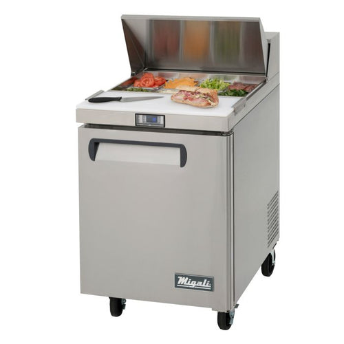 Migali C-SP27-8-HC 27" Sandwich Prep Table – 8 Pan Capacity