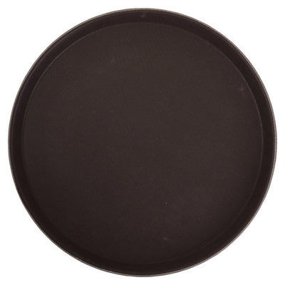 Easy Hold Rubber Lined Tray, Brown, Round by Winco