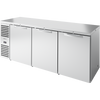 True TBR84-PTSZ1-L-S-SSS-SSS-1 Pass-Thru Single Zone Refrigerator with Left Side Refrigeration System. Stainless Exterior and Solid Swing Doors