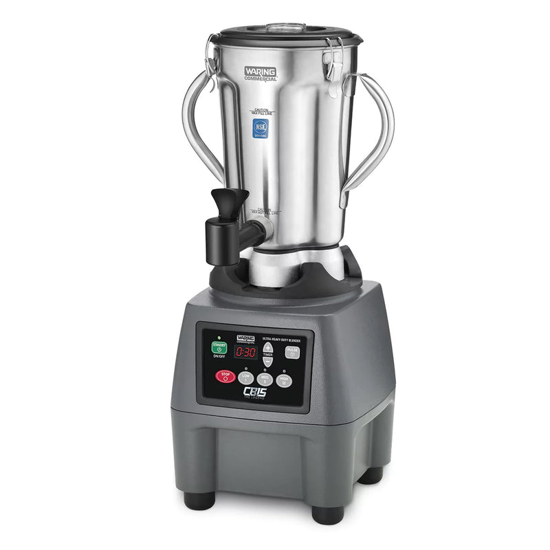 Waring CB15TSF 3.75 HP One Gallon Food Blender with Spigot and Timer, 120V