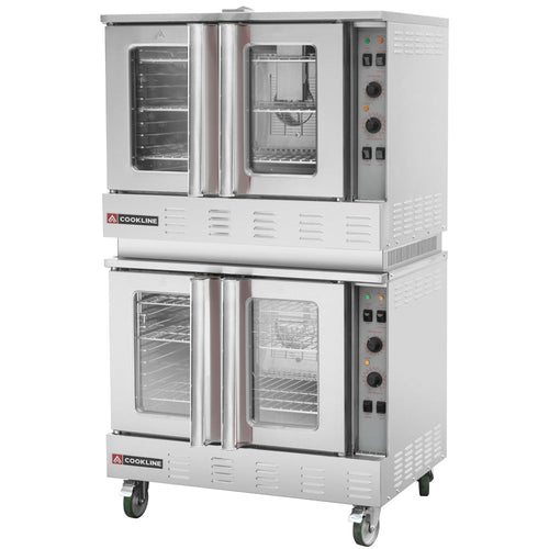 Cookline CC80-DBL Deep-Depth Double-Deck Gas Convection Oven - 120,000 BTU