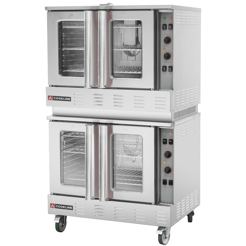Cookline CC80-DBL Deep-Depth Double-Deck Gas Convection Oven - 120,000 BTU