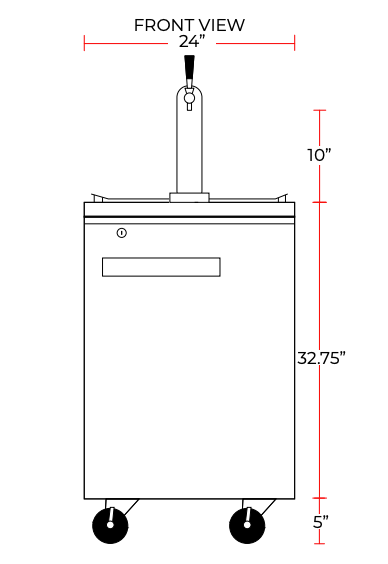 Coldline CDD-1 commercial beer dispenser front view
