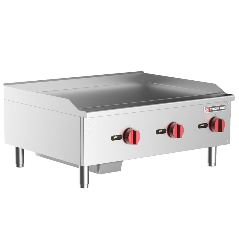 Cookline CGG-36T-HD 36-Inch Thermostatic Gas Countertop Griddle - 90,000 BTU