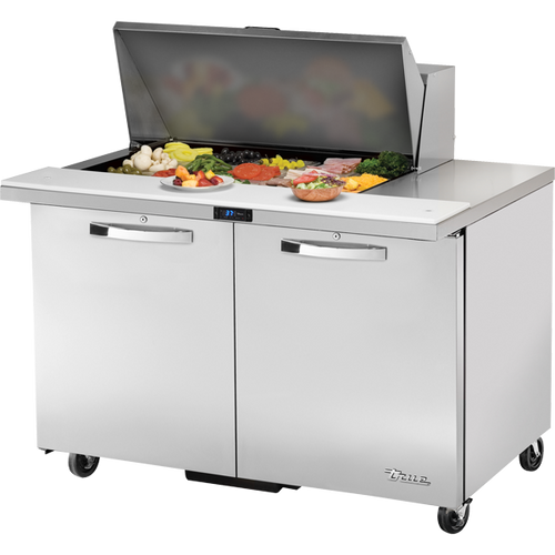 True TSSU-48-15M-B-HC~SPEC3 Mega-Top Solid Door Sandwich/Salad Unit with Hydrocarbon Refrigerant~Spec Package 3