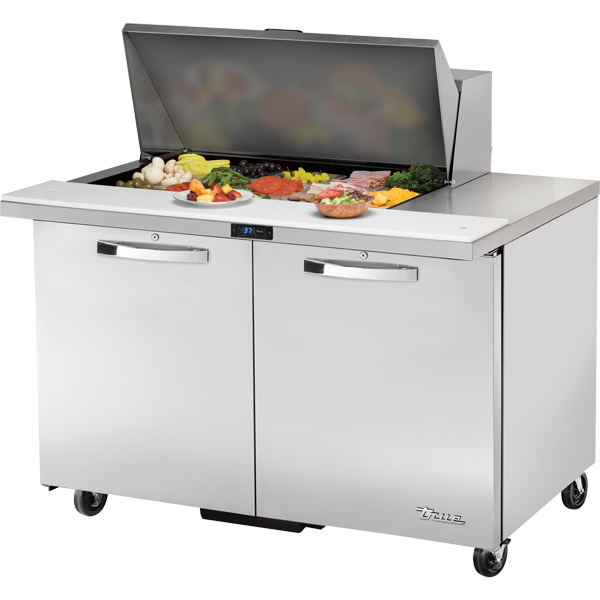 True TSSU-48-15M-B-HC~SPEC3 Mega-Top Solid Door Sandwich/Salad Unit with Hydrocarbon Refrigerant~Spec Package 3