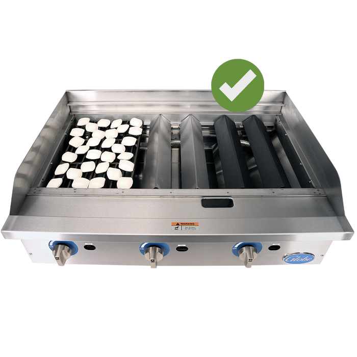 Globe GCB24G-CR 24" Gas Countertop Cast Iron Radiant Charbroiler