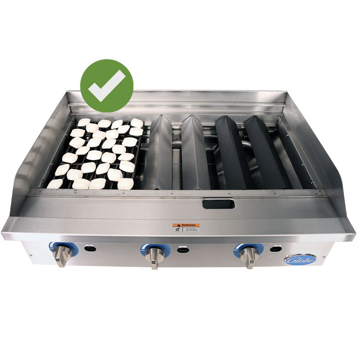 Globe GCB24G-RK Gas Countertop Char Rock 24" Charbroiler