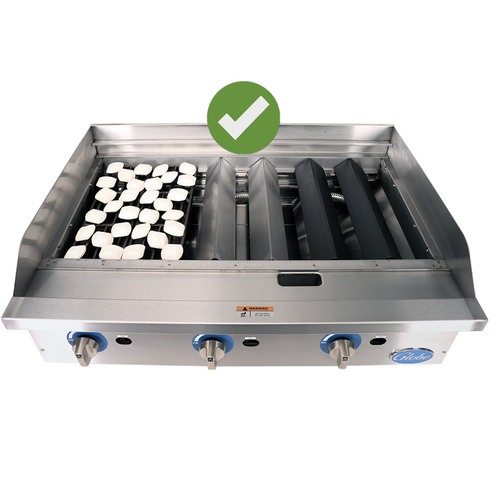 Globe GCB24G-SR Gas Countertop Stainless Radiant 24" Charbroiler