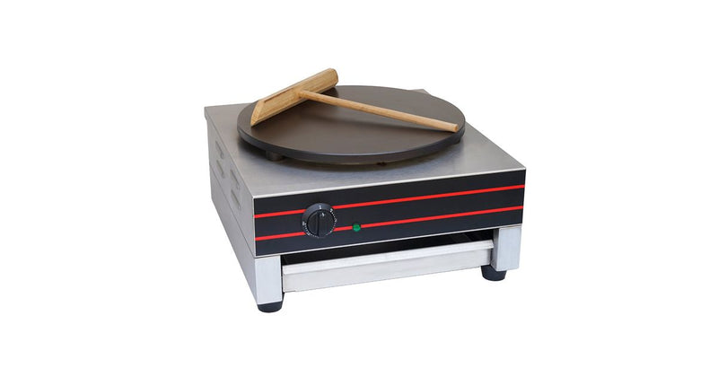 Cookline CM-1 16-Inch Single Electric Crepe Maker with Warming Drawer - 3,000W