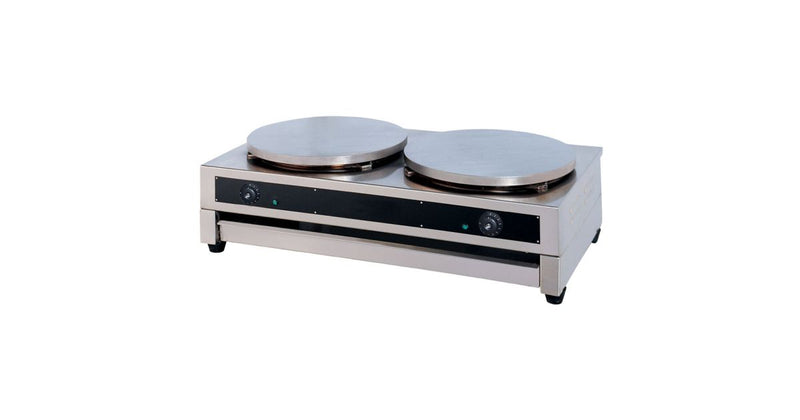 Cookline CM-2 16-Inch Dual Electric Crepe Maker with Warming Drawer - 6,000W