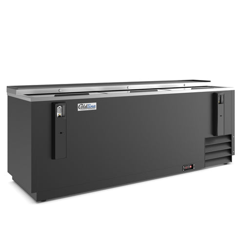 Coldline BBC-80 horizontal bottle cooler angle view