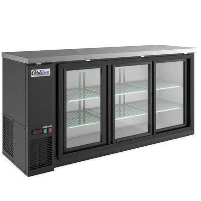 Coldline CBB-72G-SL 72-inch sliding glass door back bar cooler