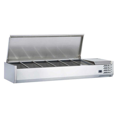 Coldline CTP60 countertop salad bar with stainless steel rail