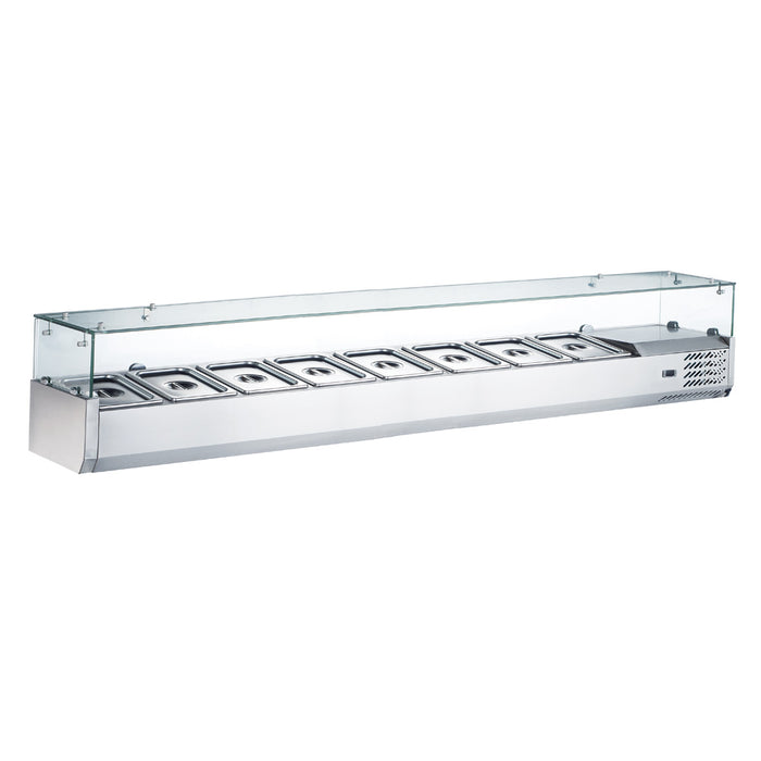 Coldline CTP70SG glass rail countertop salad bar