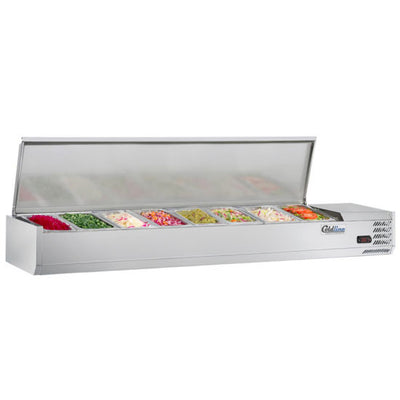 Coldline CTP70 countertop salad bar with stainless steel rail