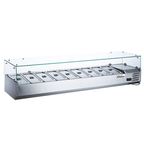 Coldline CTP80 countertop salad bar with glass rail