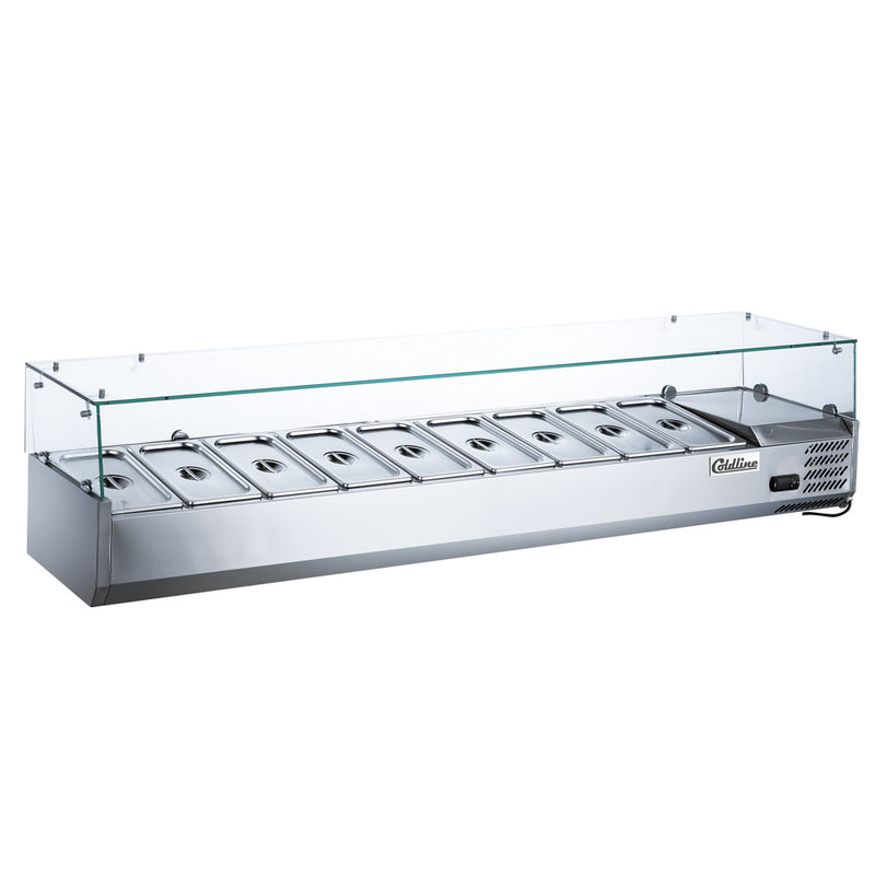 Coldline CTP80 countertop salad bar with glass rail
