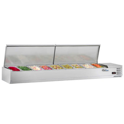 Coldline CTP80 countertop salad bar with stainless steel rail