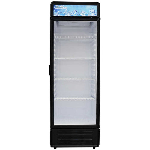 Coldline G12E-B 24-inch glass door merchandiser refrigerator front view