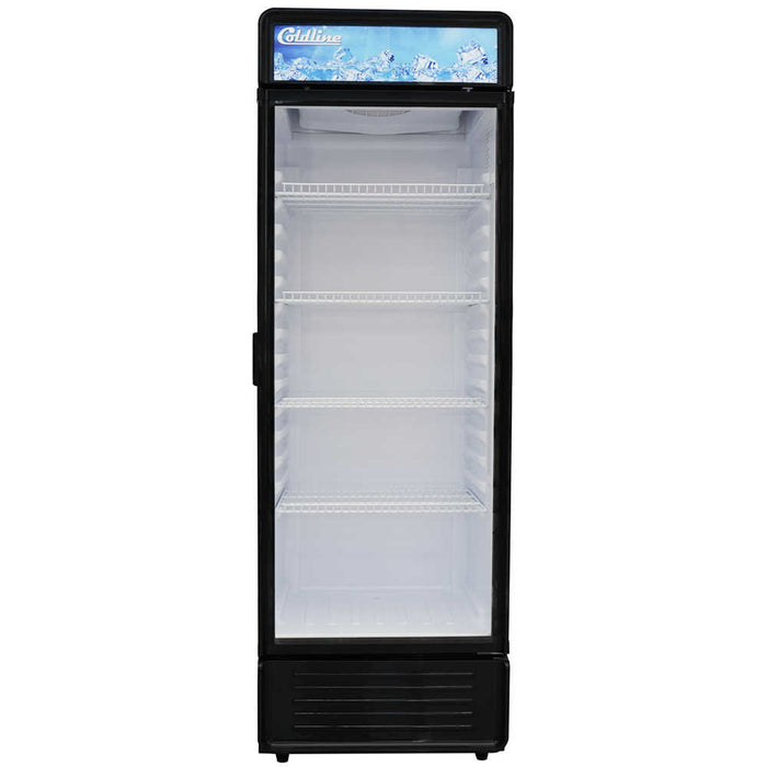 Coldline G12E-B 24-inch glass door merchandiser refrigerator front view
