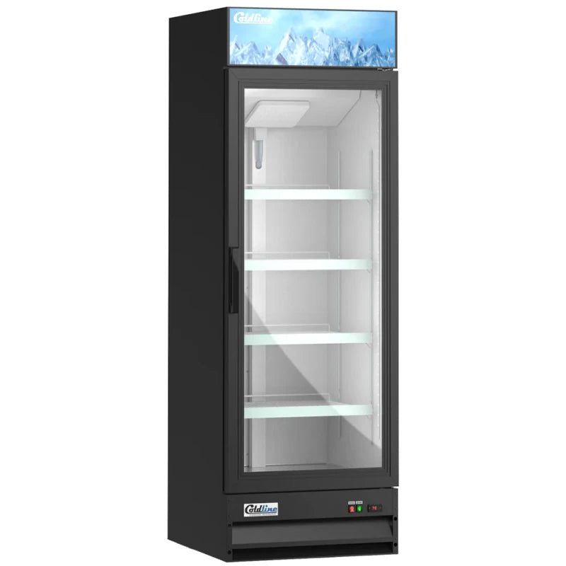 Coldline G15-B 26-inch black glass door merchandiser refrigerator