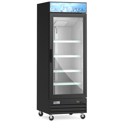 Coldline G28-B 28-inch glass door merchandiser refrigerator in black
