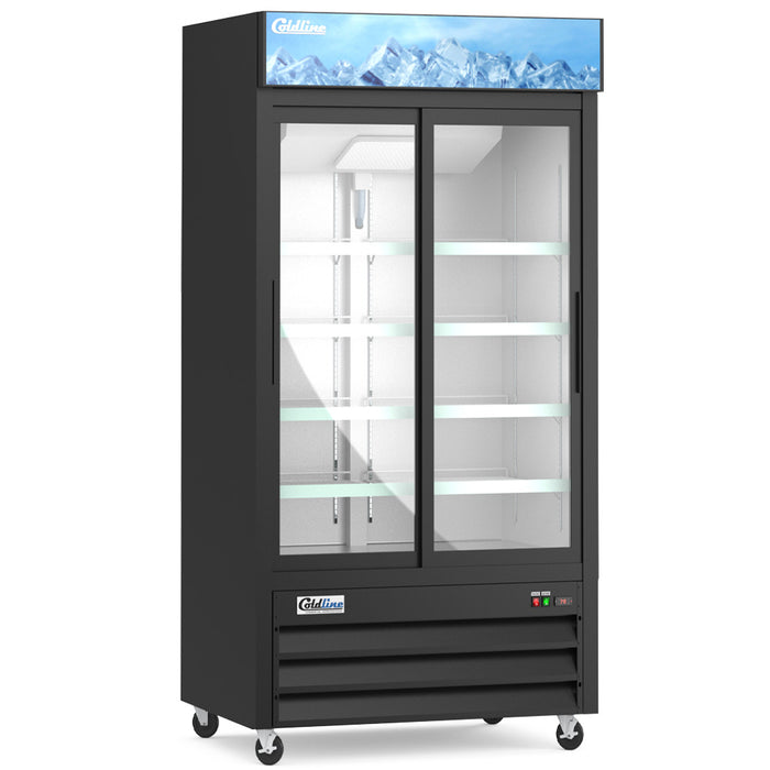 Coldline G40S-B 40-inch sliding glass door merchandiser refrigerator in black