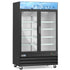 Coldline G53 black double glass door merchandiser refrigerator