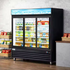 Coldline G80S-B 78-inch sliding glass door merchandiser refrigerator, front view