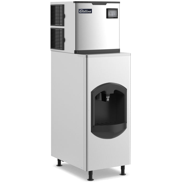 Coldline ICE400 half-cube ice machine with BD150 dispenser