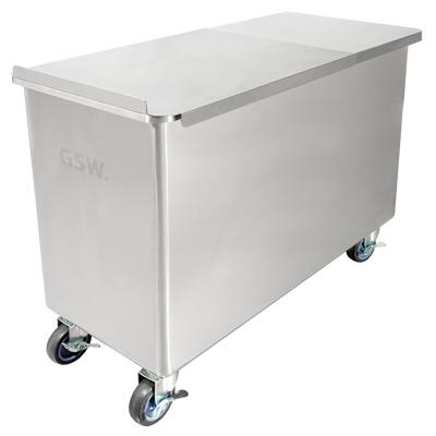 Commercial Stainless Steel Flour Bin with 2 Sliding Lids