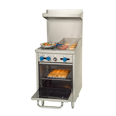 Comstock-Castle, F318-12, Range, 24", 2 Burners, 12" Griddle